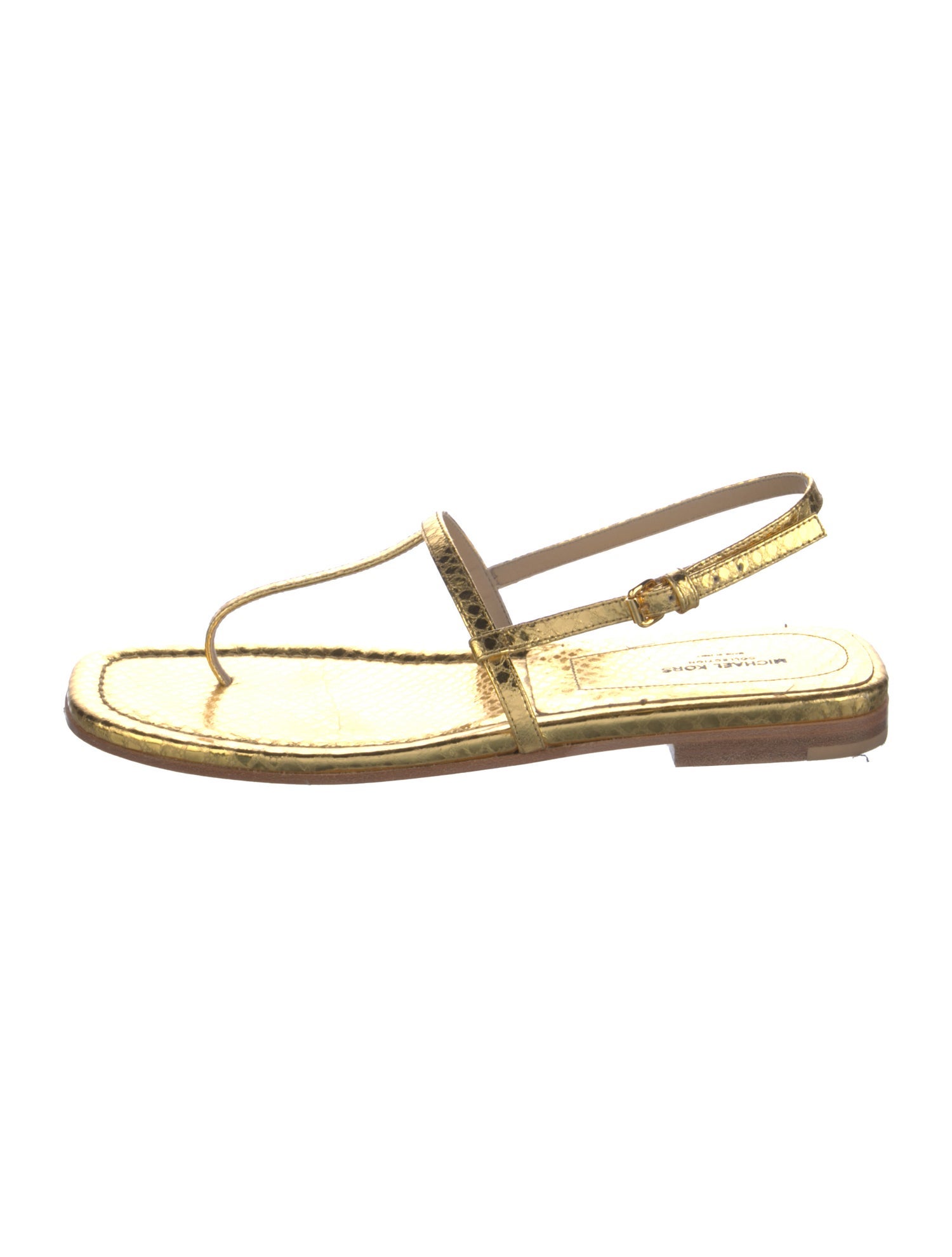 Michael Kors Collection Leather T-Strap Sandals