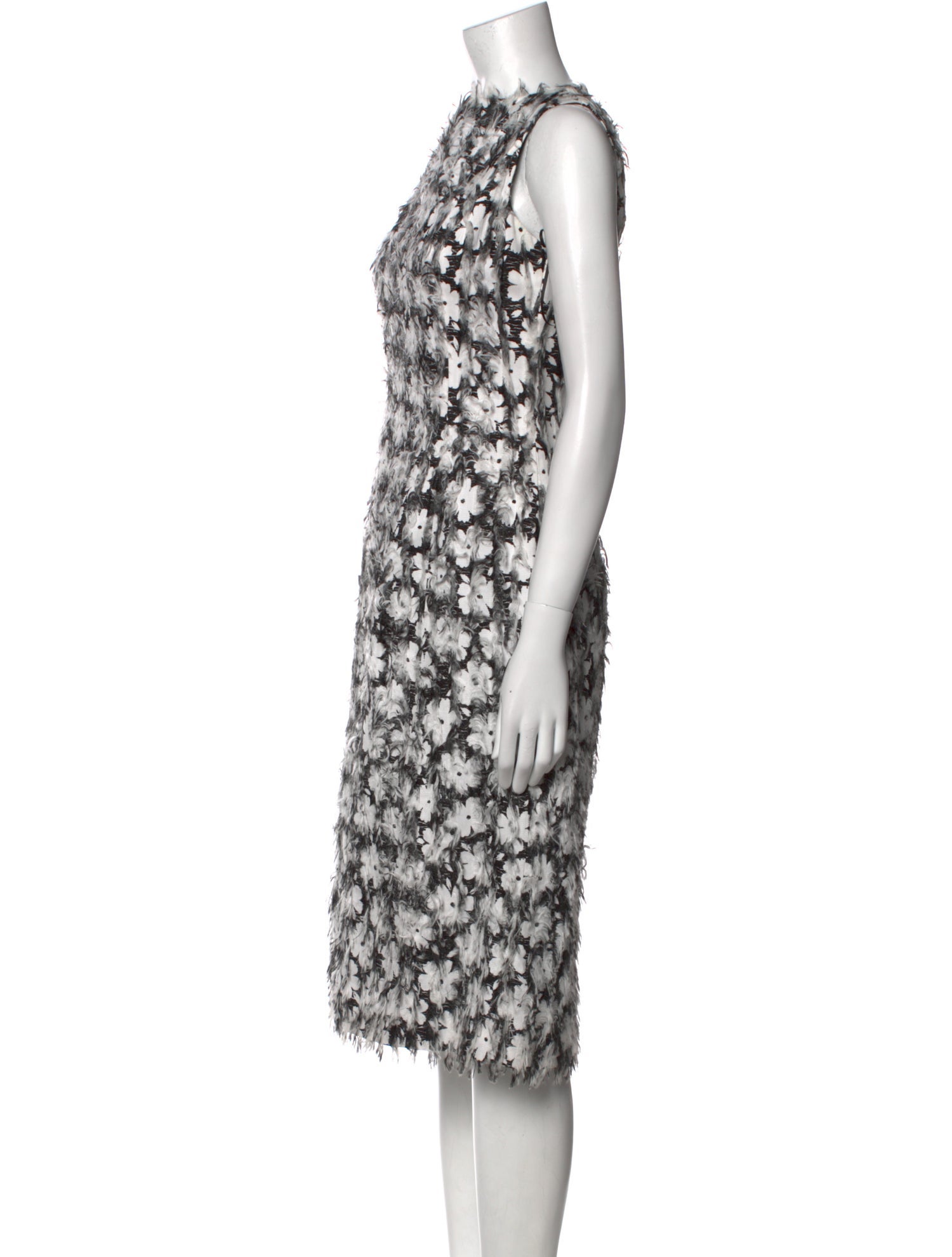 Michael Kors Collection Floral Print Midi Length Dress