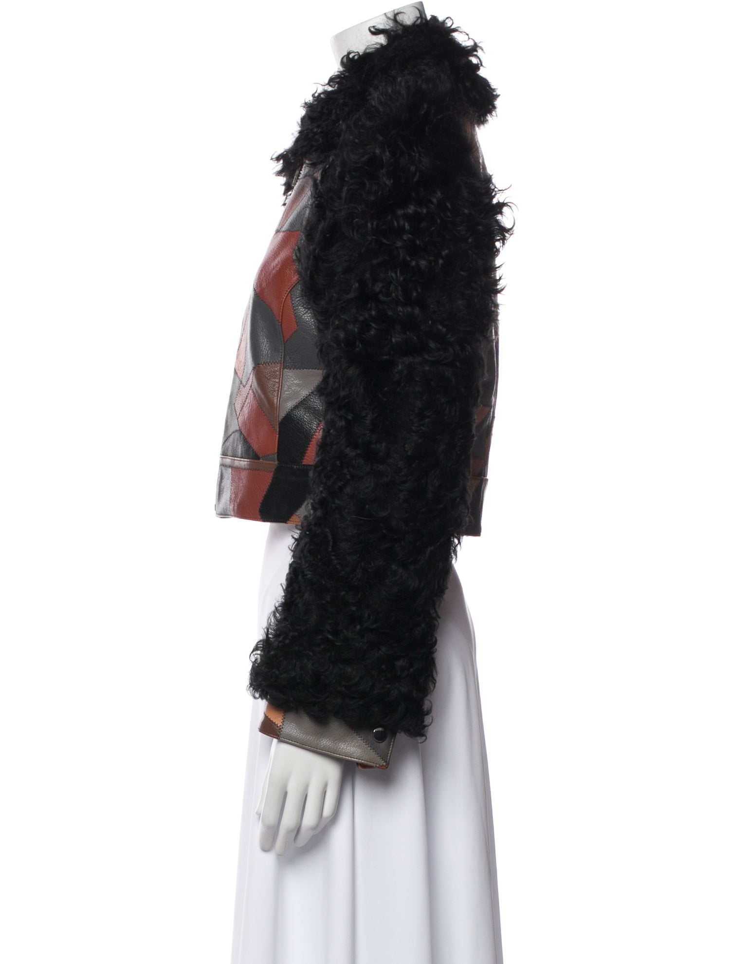 Michael Kors Collection Goat Leather Printed Biker Jacket