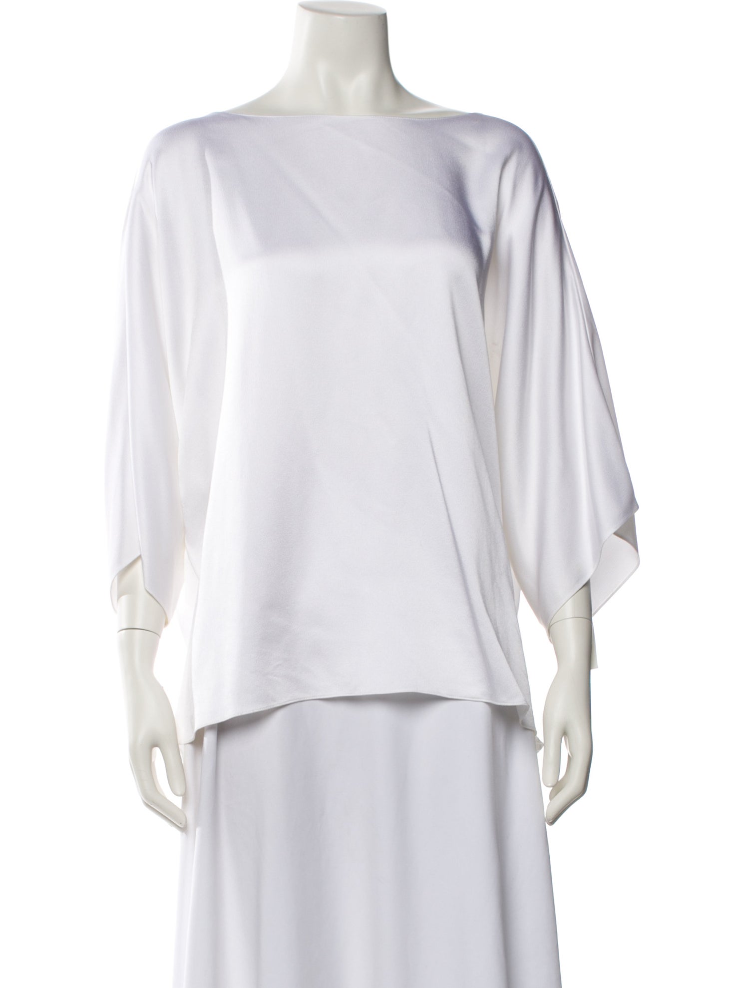 Michael Kors Collection Bateau Neckline Three-Quarter Sleeve Blouse