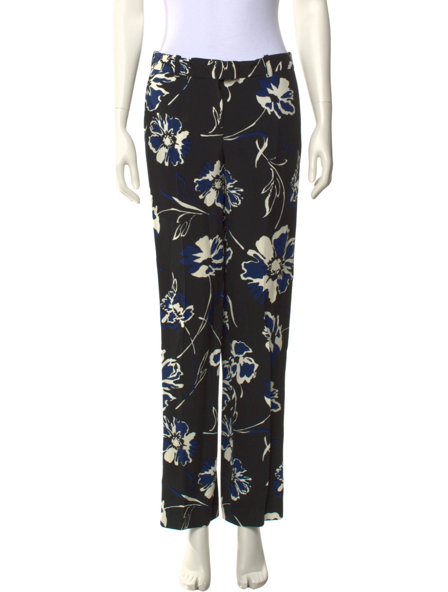 Michael Kors Collection Floral Print Straight Leg Pants