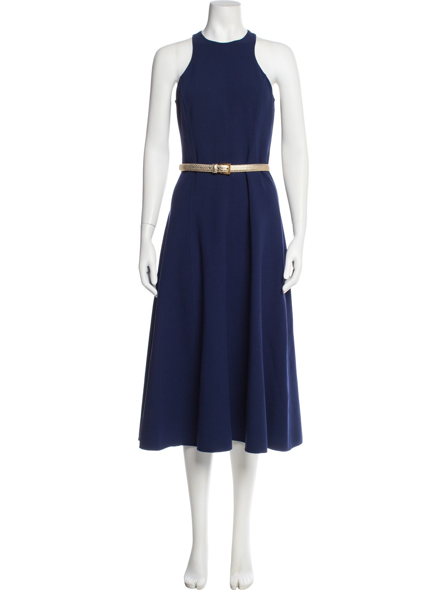 Michael Kors Collection Virgin Wool Midi Length Dress