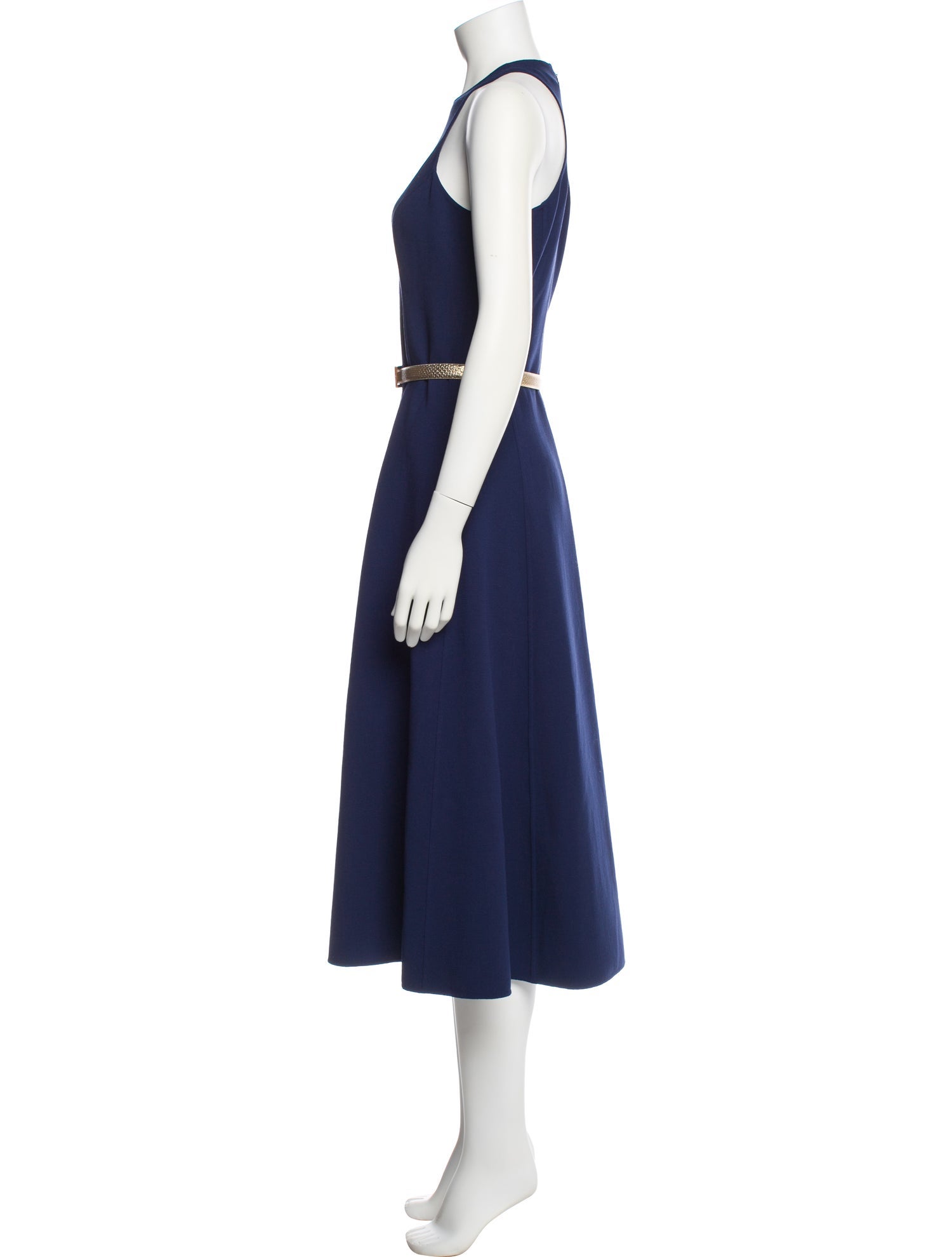 Michael Kors Collection Virgin Wool Midi Length Dress