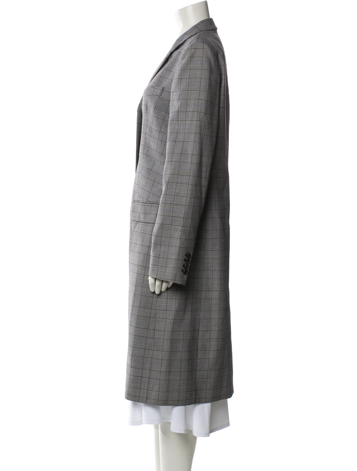 Michael Kors Collection Wool Plaid Print Coat