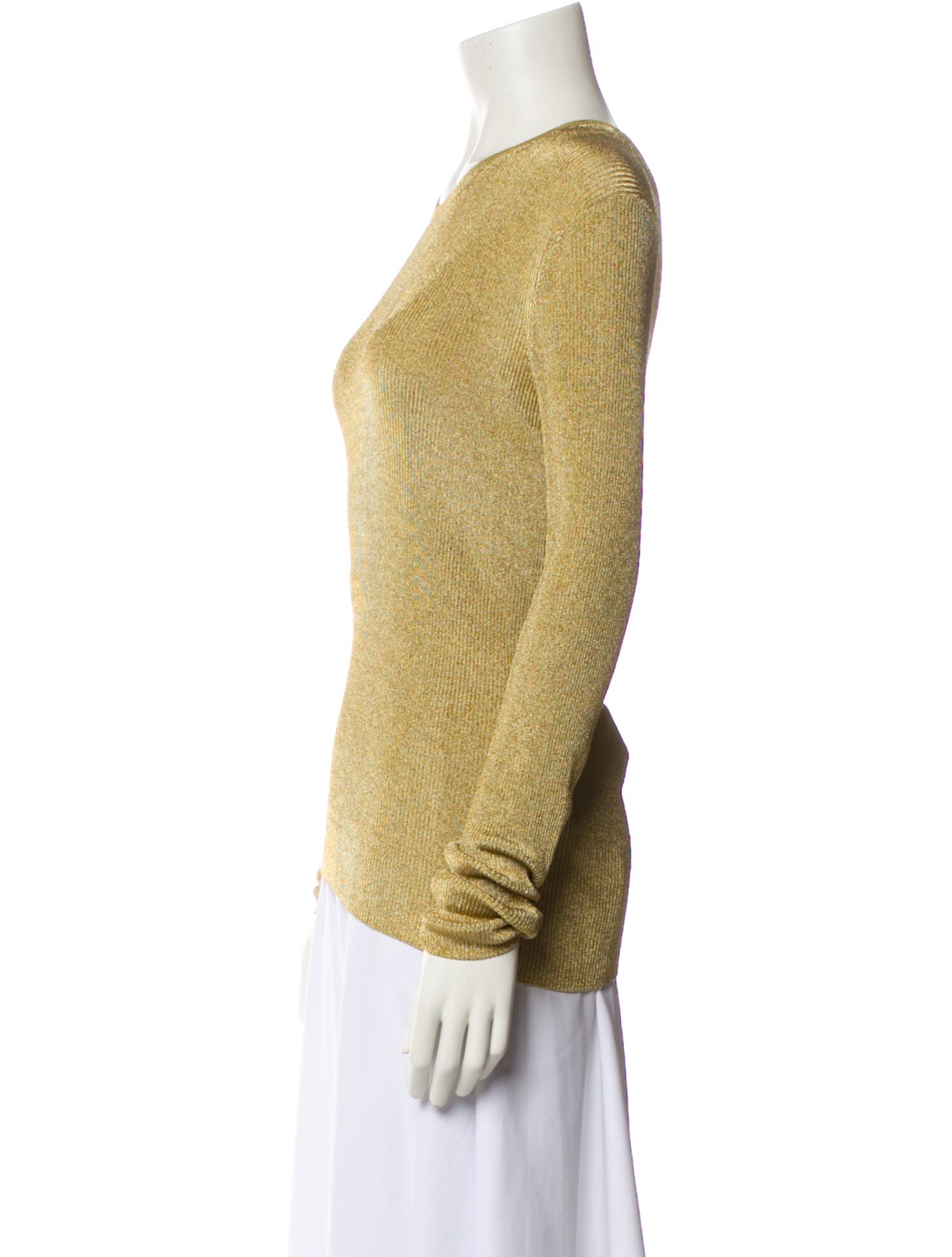 Michael Kors Collection Bateau Neckline Long Sleeve Top