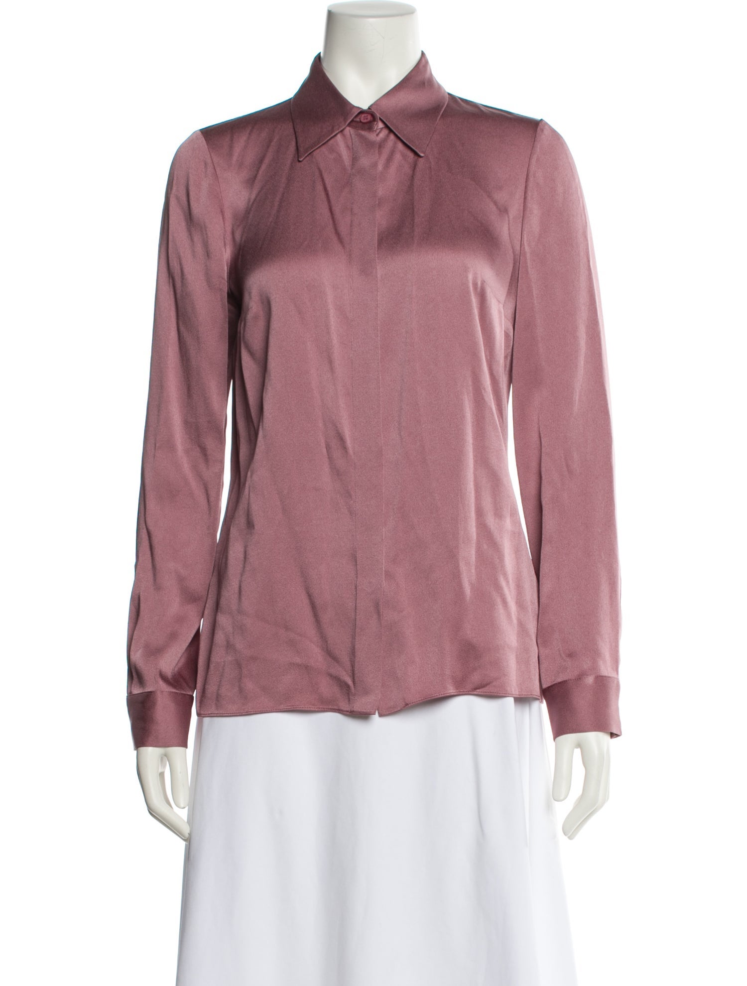 Michael Kors Collection Long Sleeve Button-Up Top