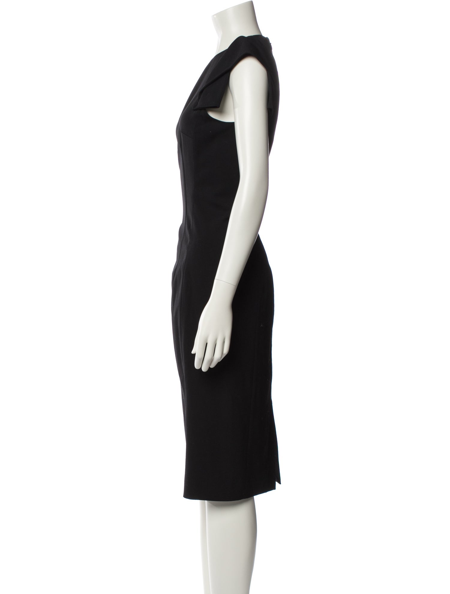 Michael Kors Collection Virgin Wool Midi Length Dress