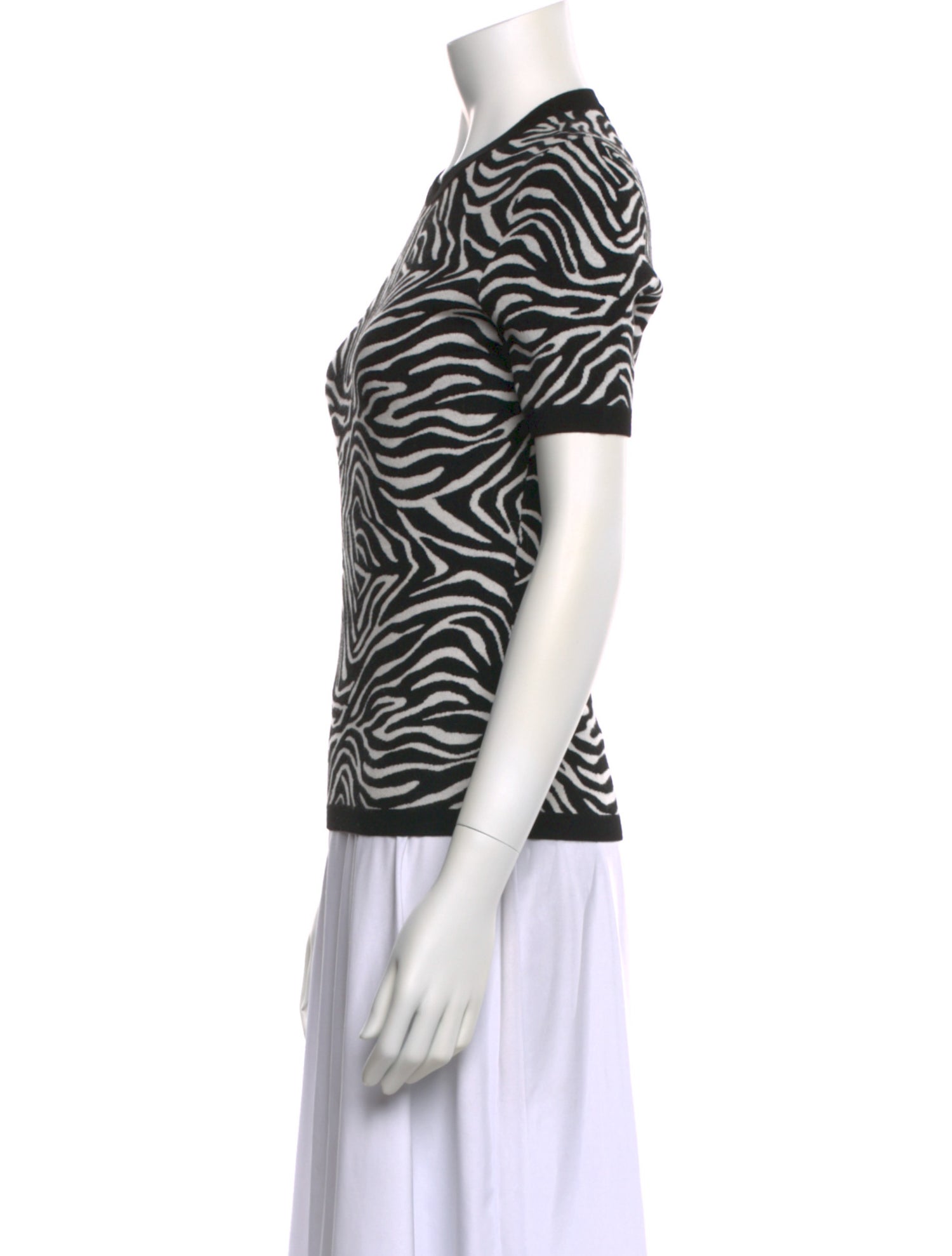 Michael Kors Collection Animal Print Crew Neck T-Shirt