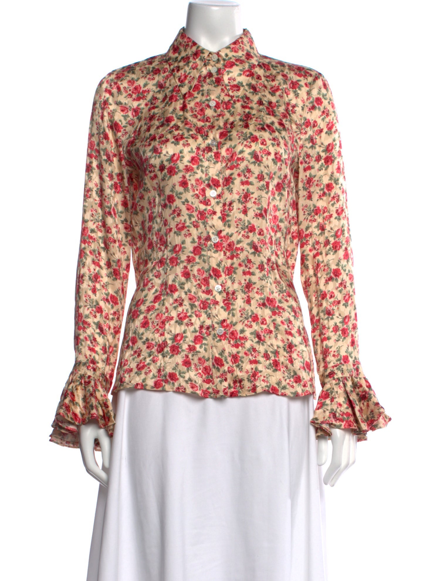 Michael Kors Collection Silk Floral Print Blouse