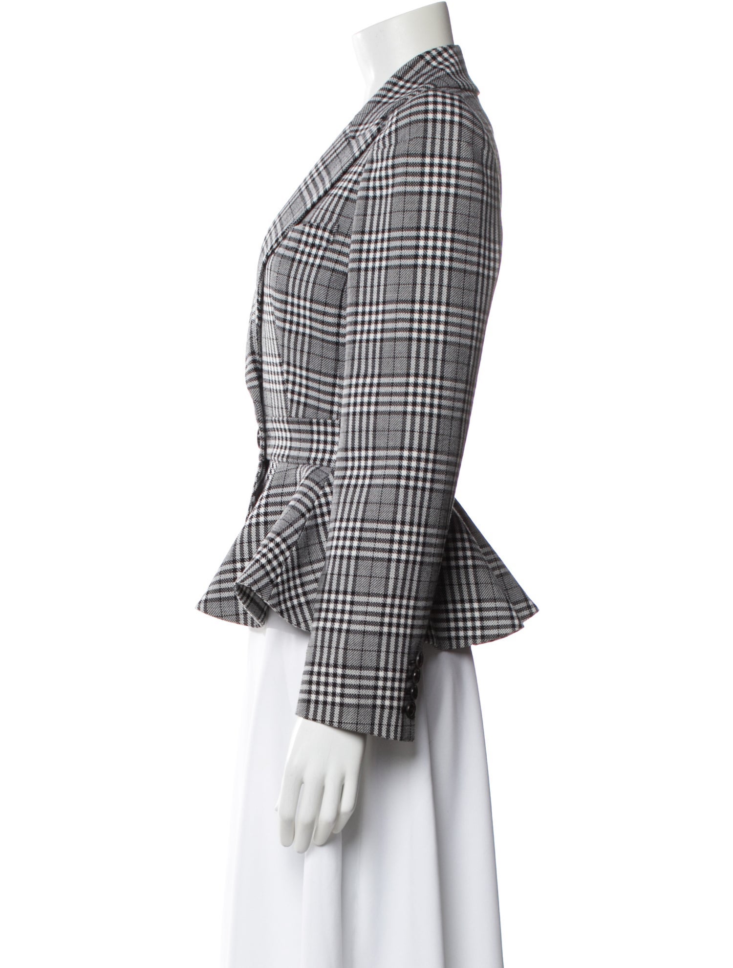 Michael Kors Collection Virgin Wool Plaid Print Blazer