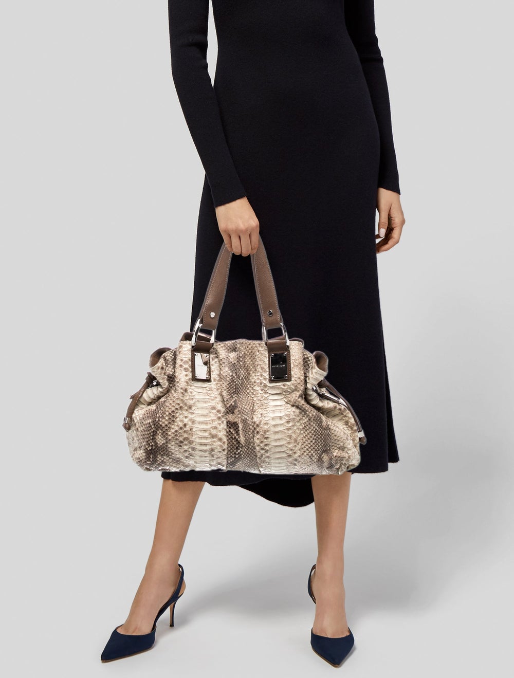 Michael Kors Collection Python Top Handle Bag - image 2