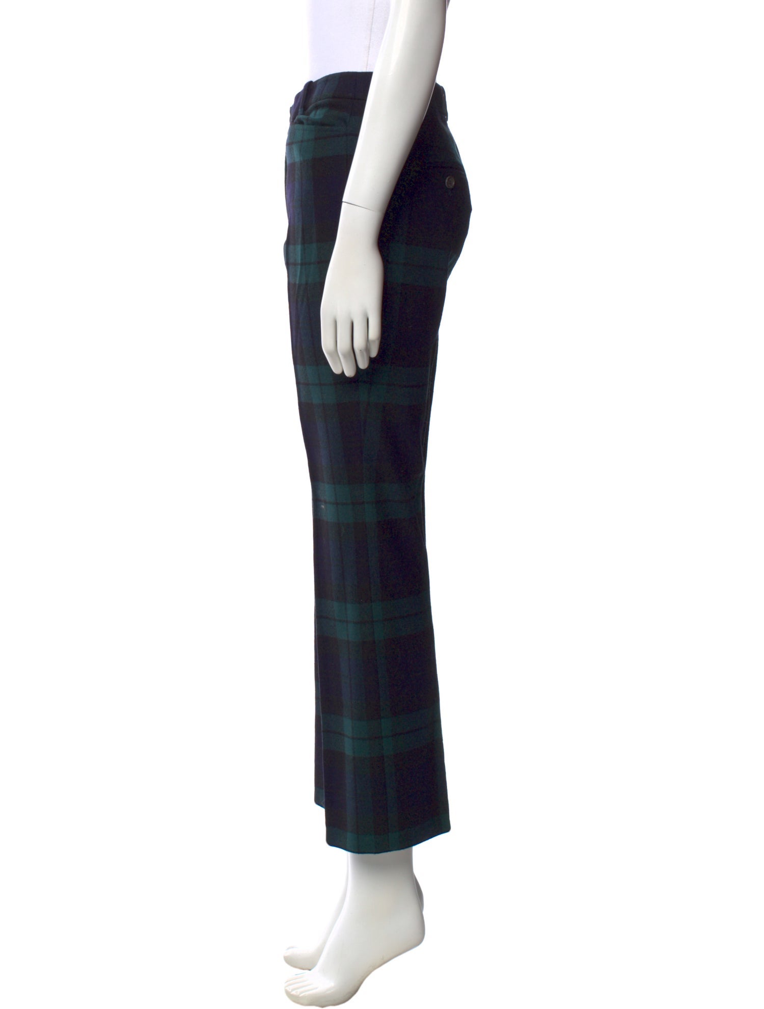 Michael Kors Collection Plaid Print Straight Leg Pants