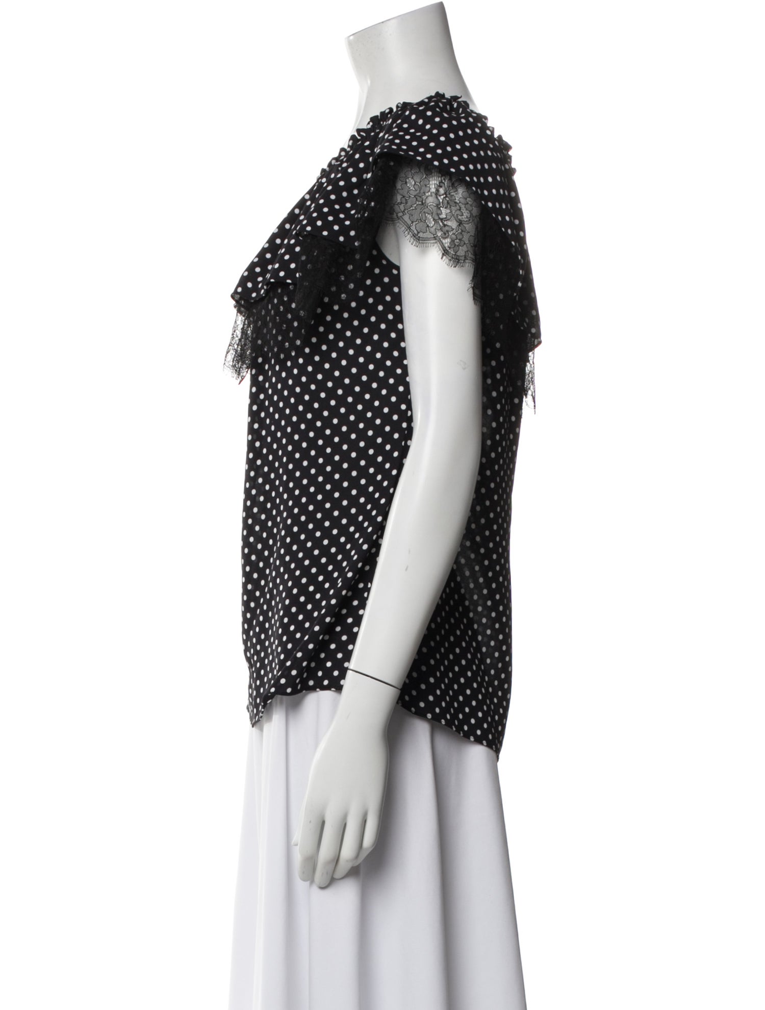 Michael Kors Collection Polka Dot Print Off-The-Shoulder Blouse