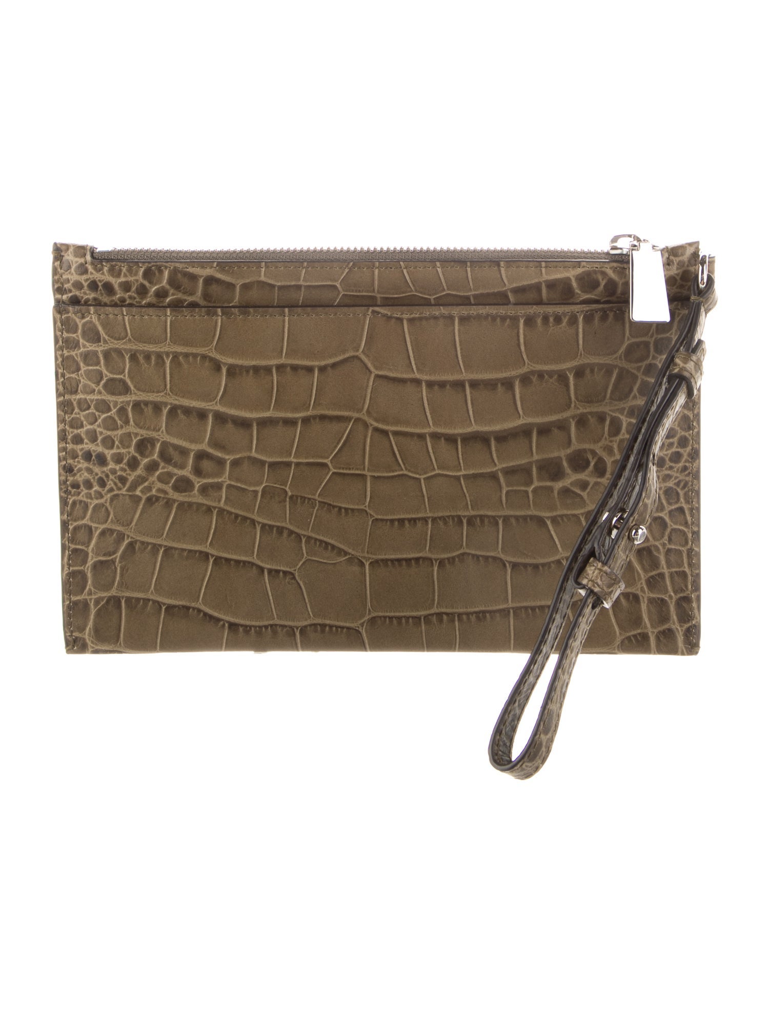 Michael Kors Collection Embossed Leather Wristlet