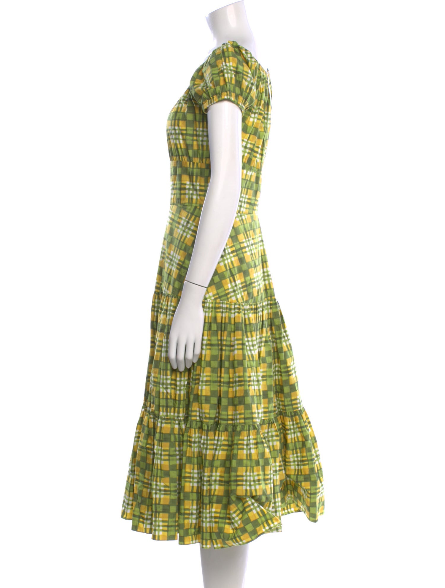 Michael Kors Collection Plaid Print Midi Length Dress