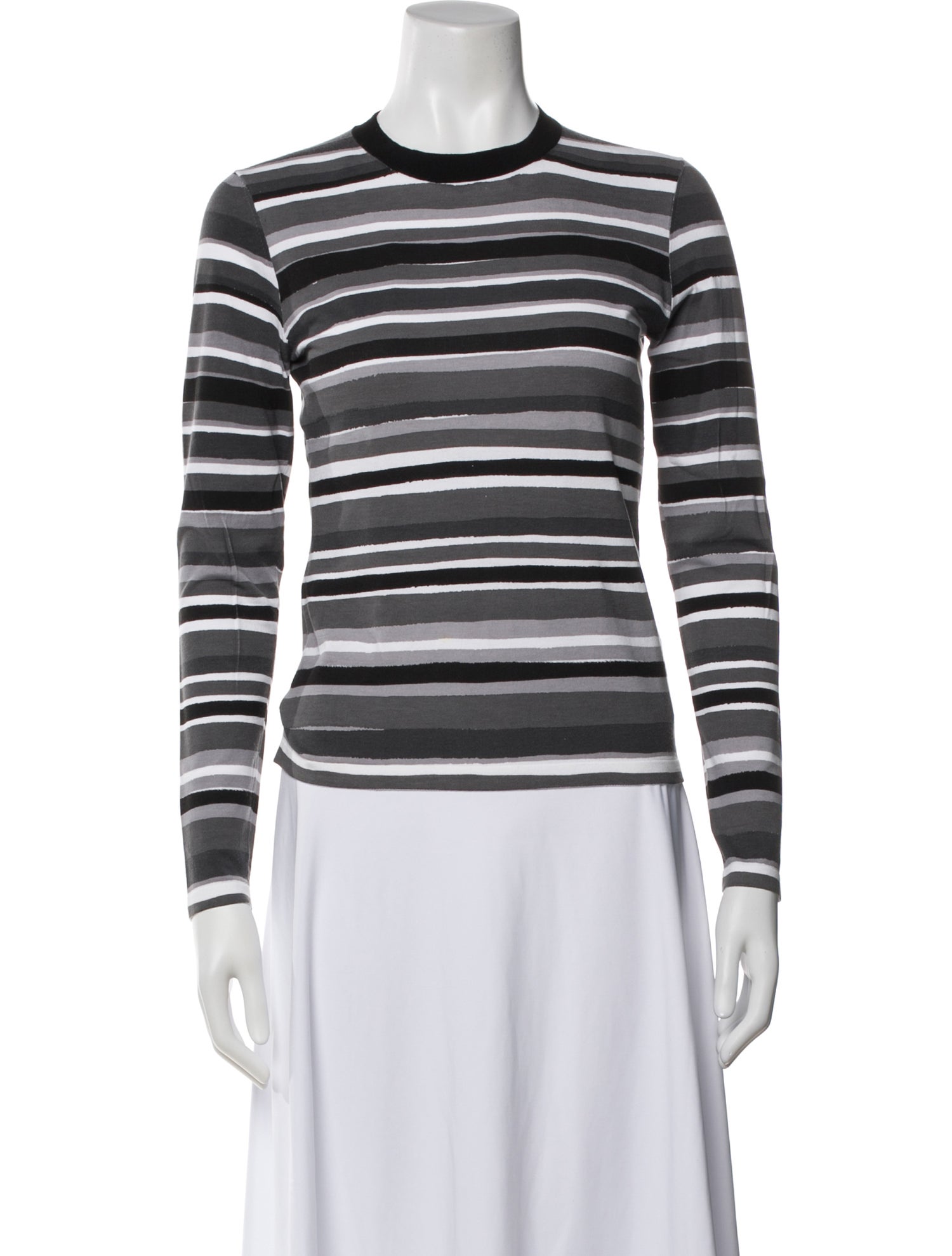 Michael Kors Collection Striped Crew Neck Top