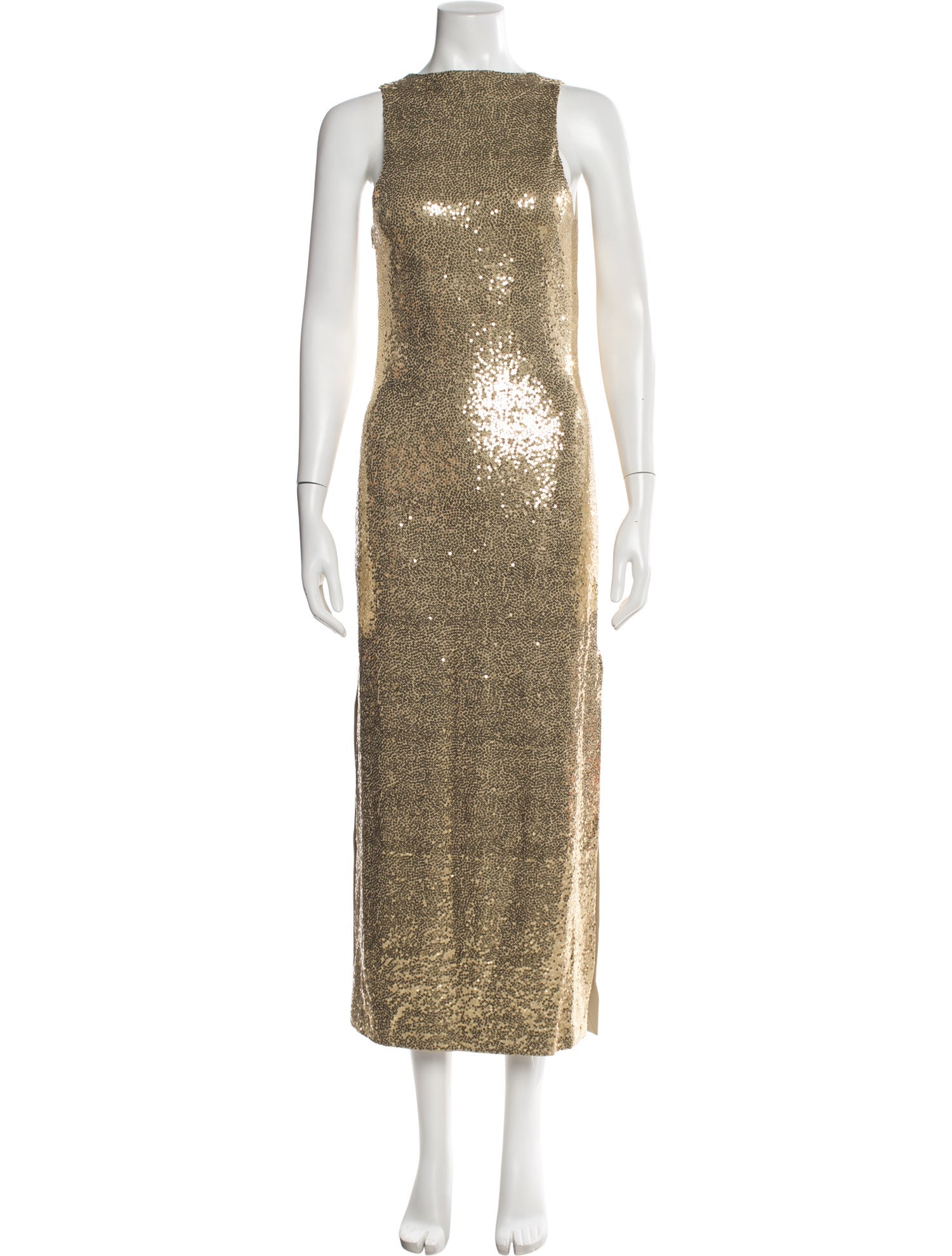 Michael Kors Collection Bateau Neckline Long Dress