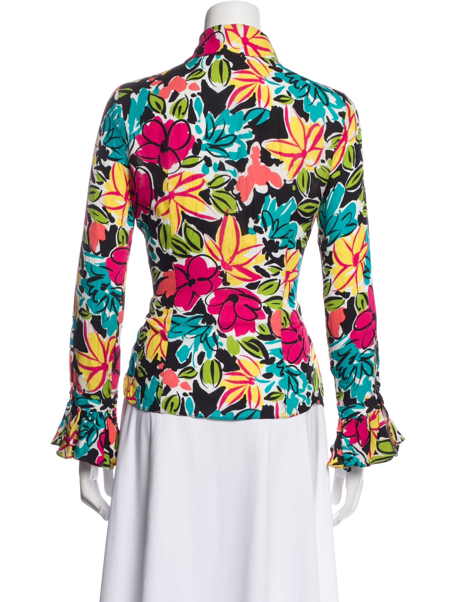 Michael Kors Collection Silk Floral Print Blouse