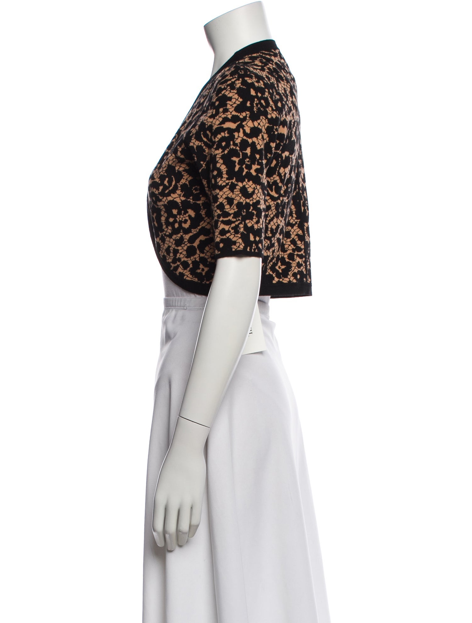 Michael Kors Collection Floral Print Open Front Sweater