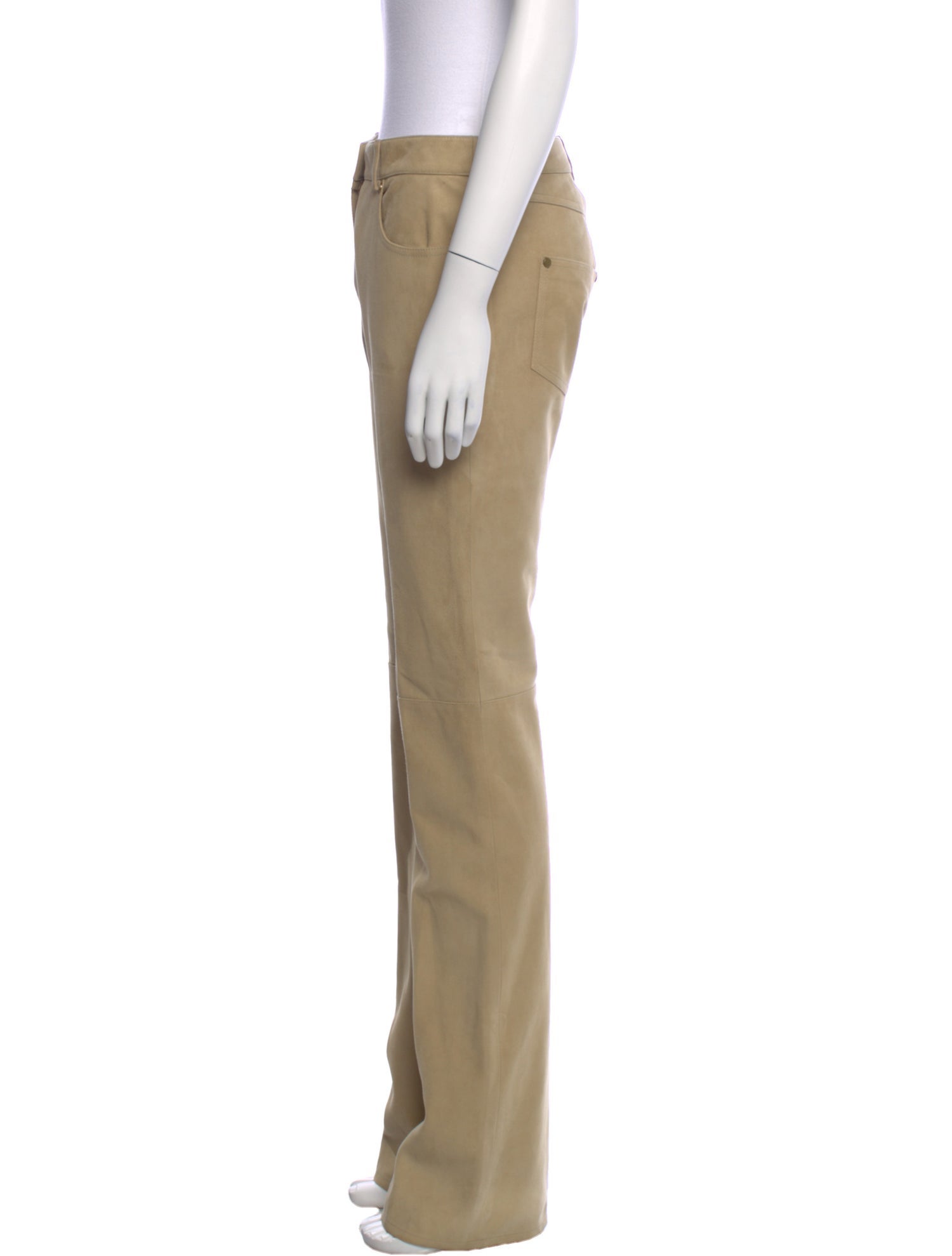 Michael Kors Collection Lamb Leather Straight Leg Pants