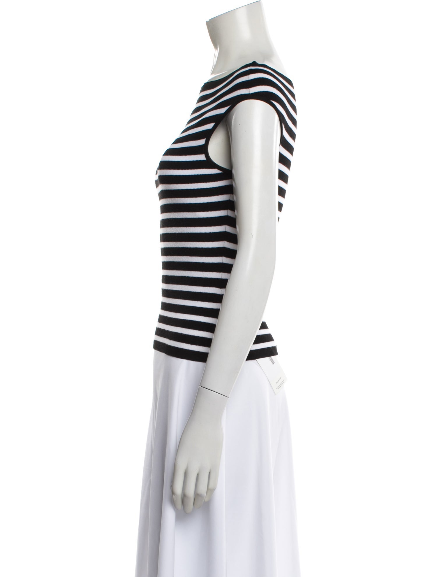 Michael Kors Collection Striped Bateau Neckline Top