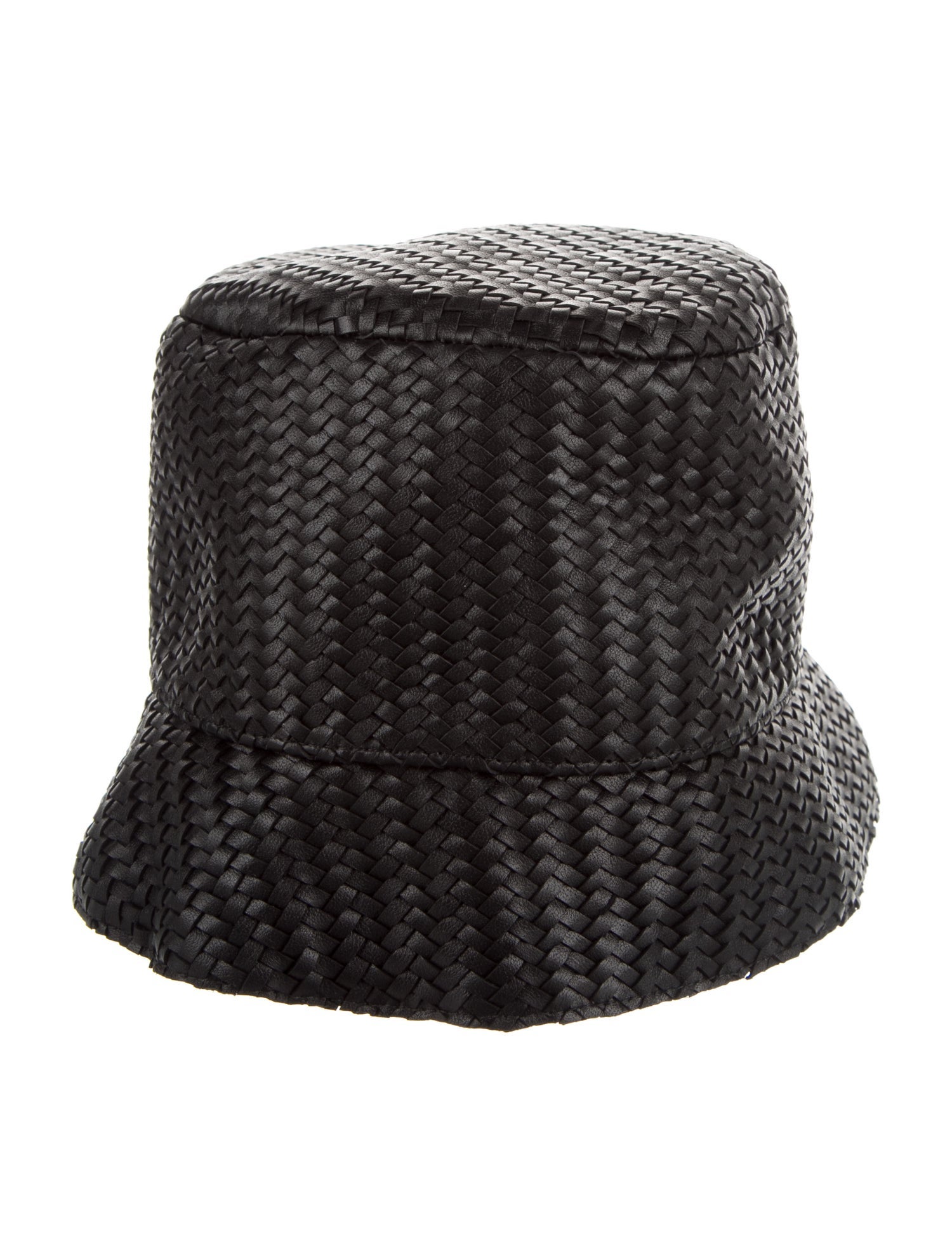 Michael Kors Collection Leather woven bucket hat