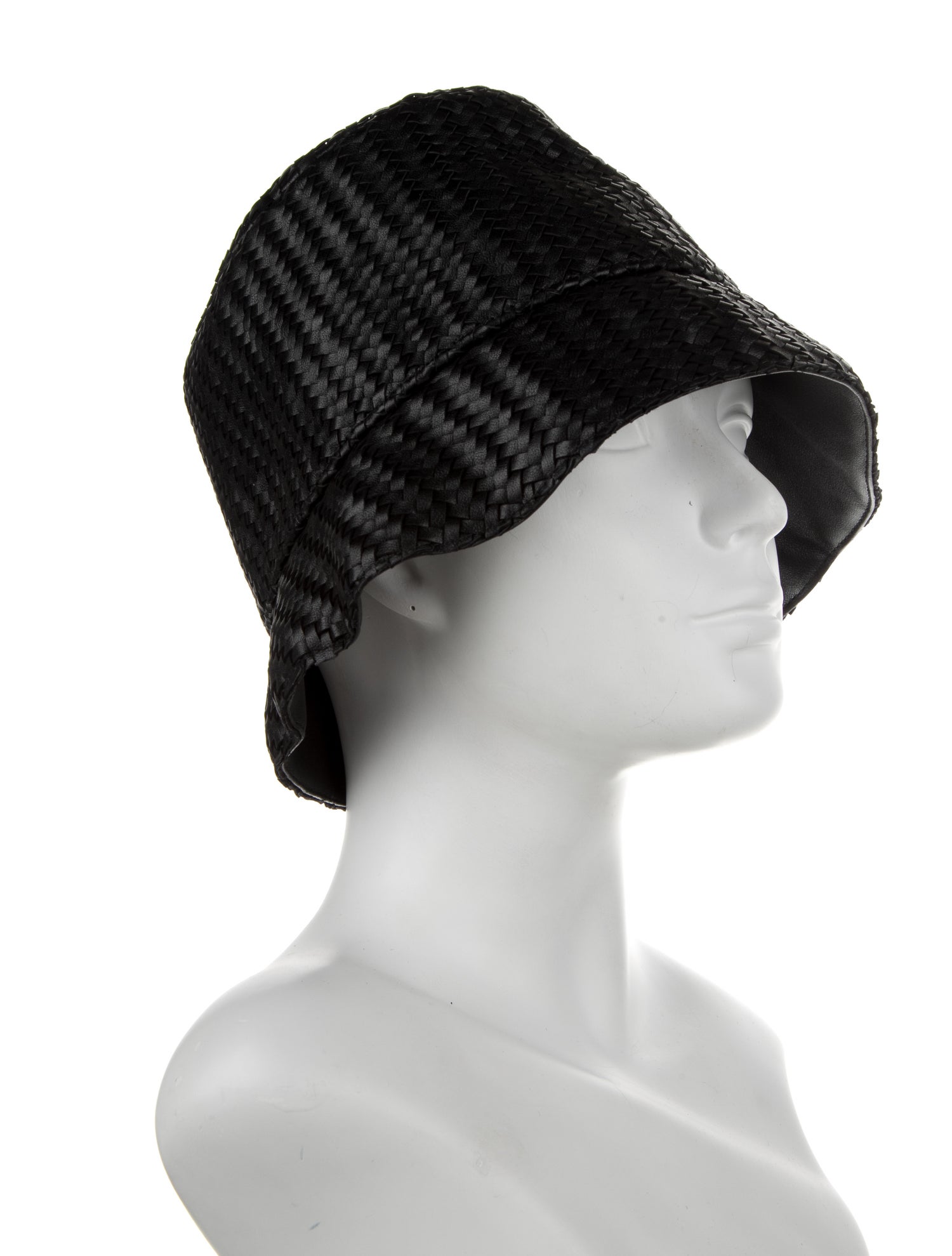 Michael Kors Collection Leather woven bucket hat