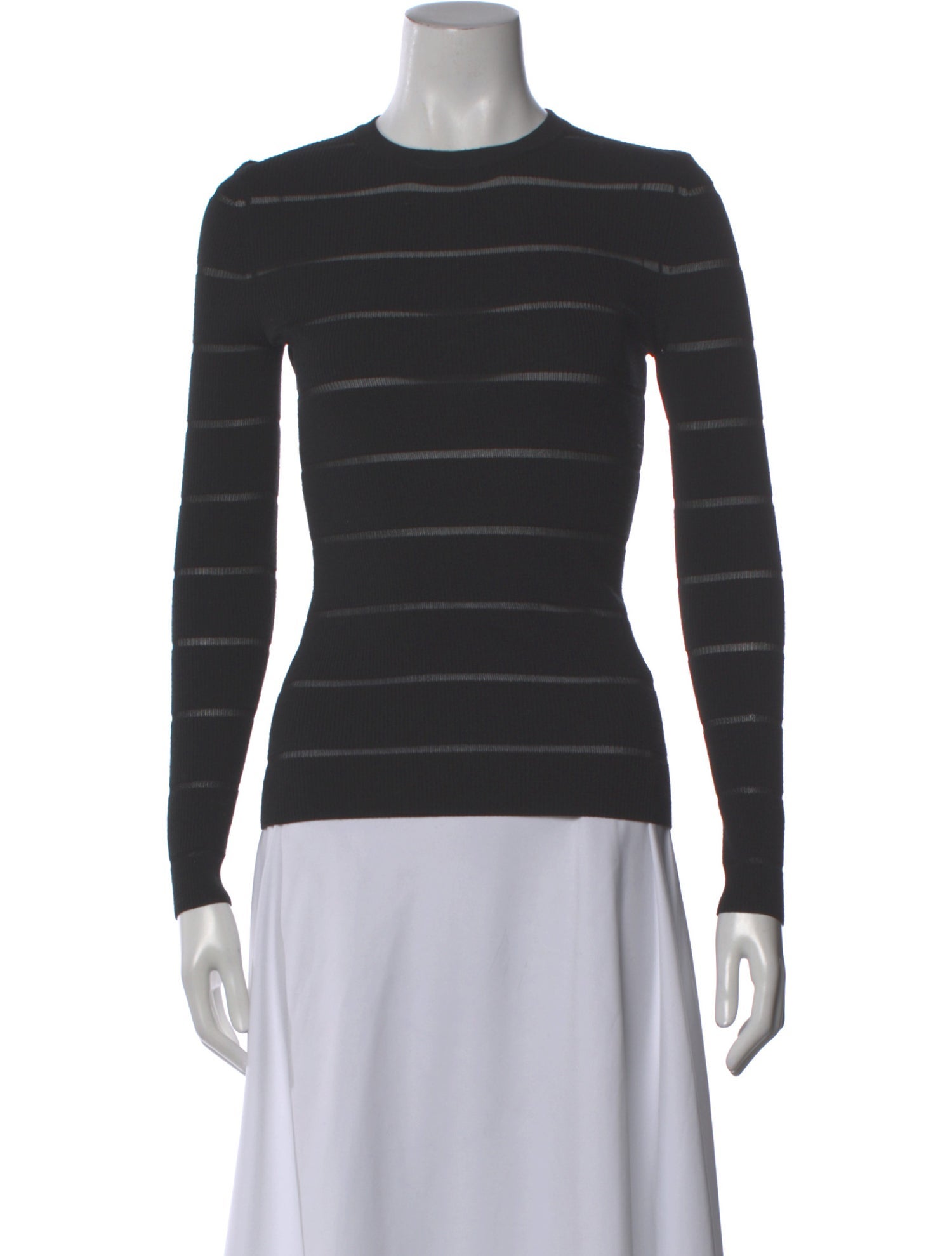 Michael Kors Collection Striped Crew Neck Top