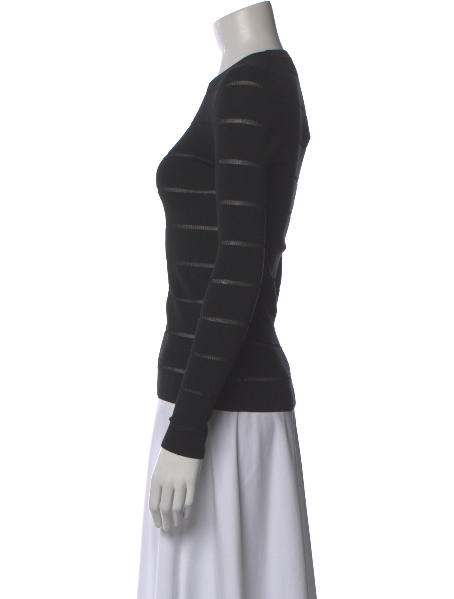 Michael Kors Collection Striped Crew Neck Top