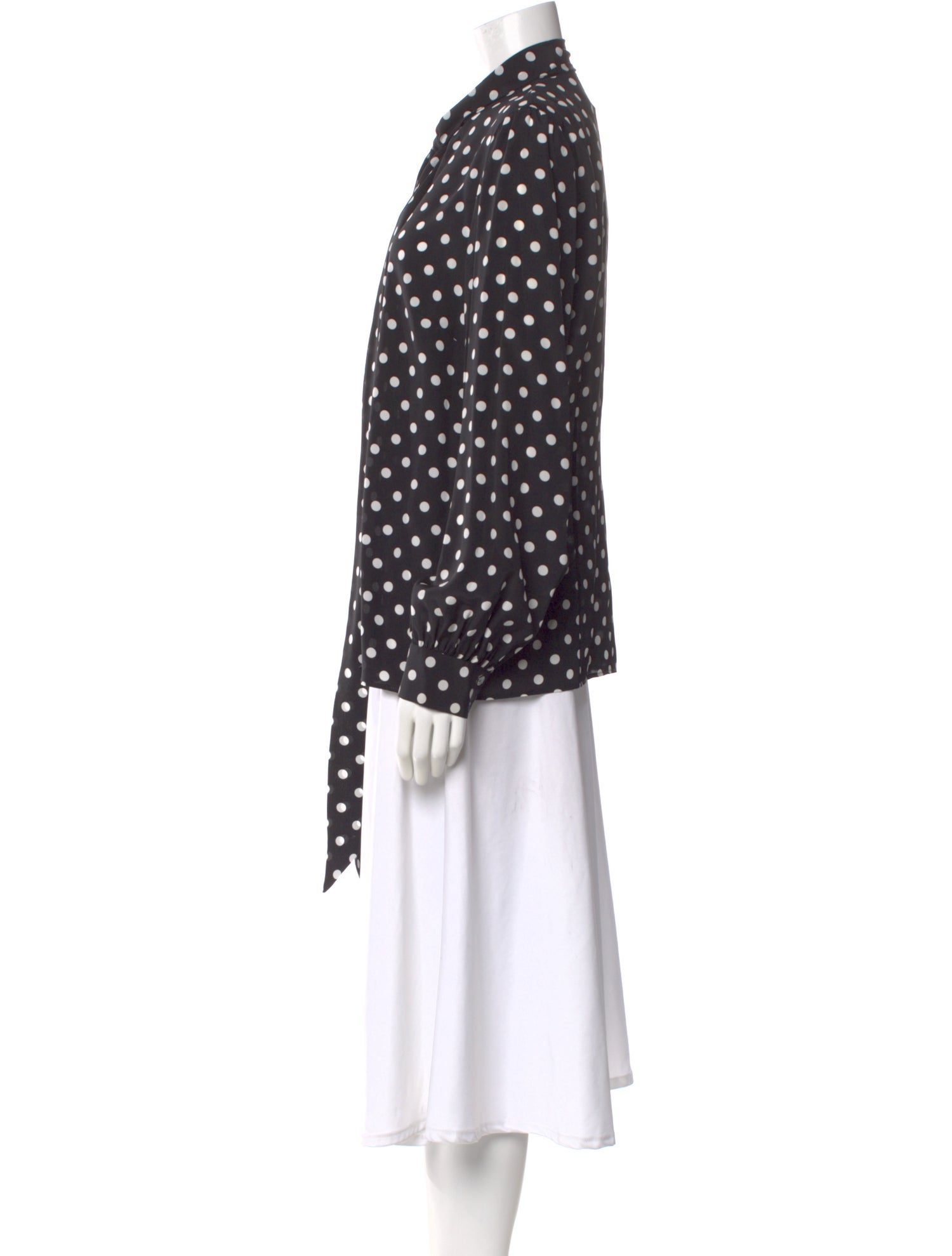 Michael Kors Collection Silk Polka Dot Print Blouse