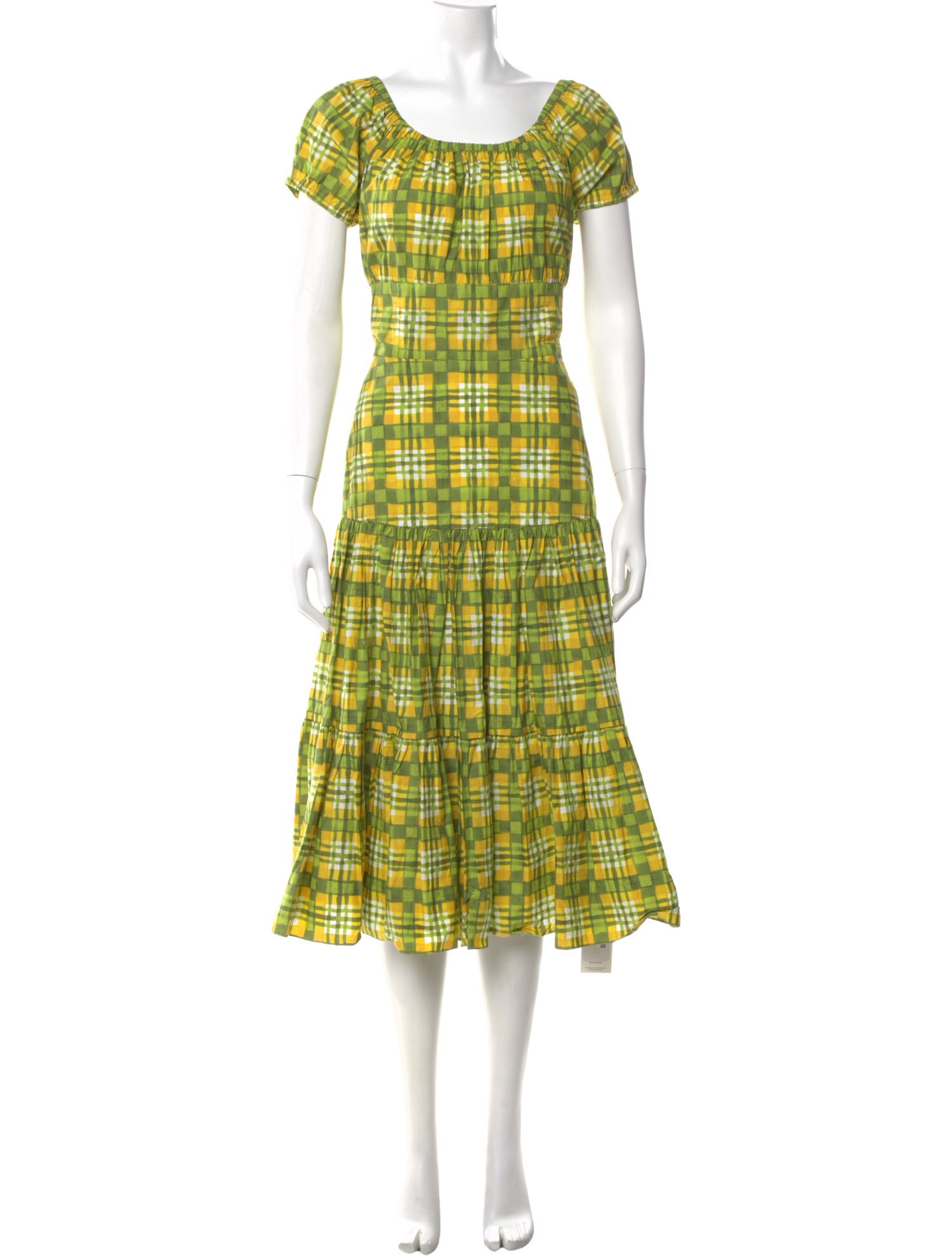 Michael Kors Collection Plaid Print Midi Length Dress