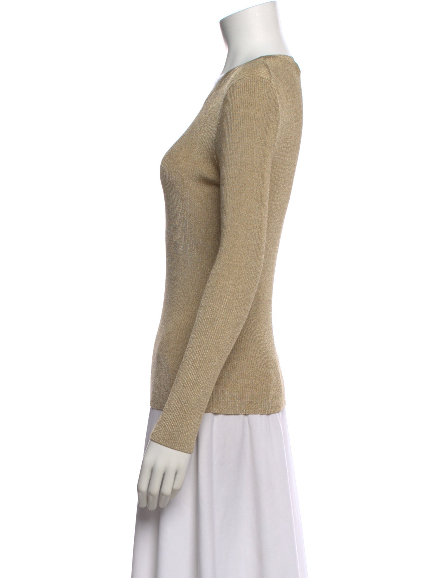 Michael Kors Collection Crew Neck Long Sleeve Top
