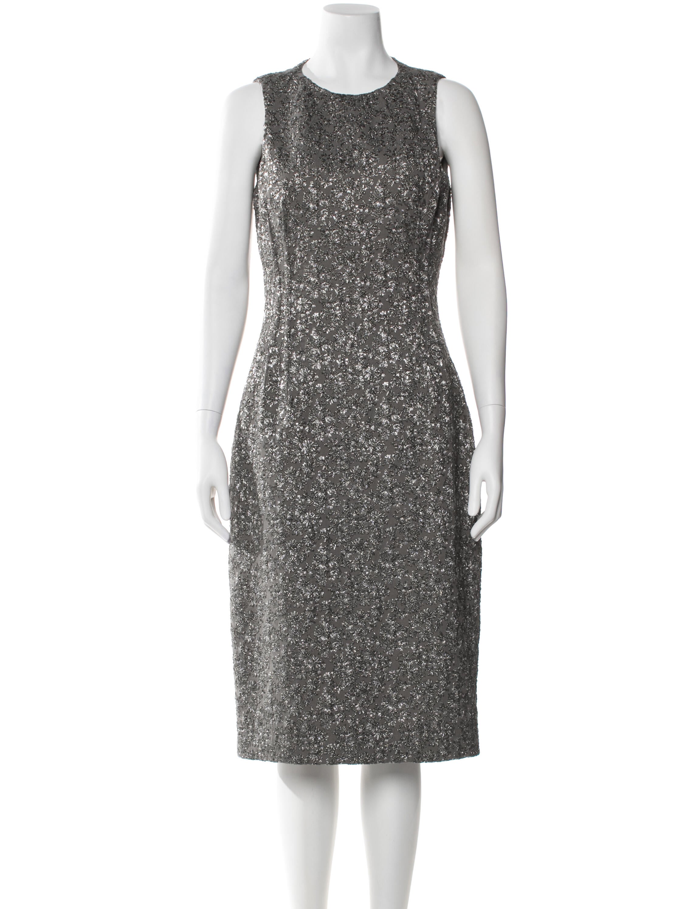 Michael Kors Collection Crew Neck Midi Length Dress