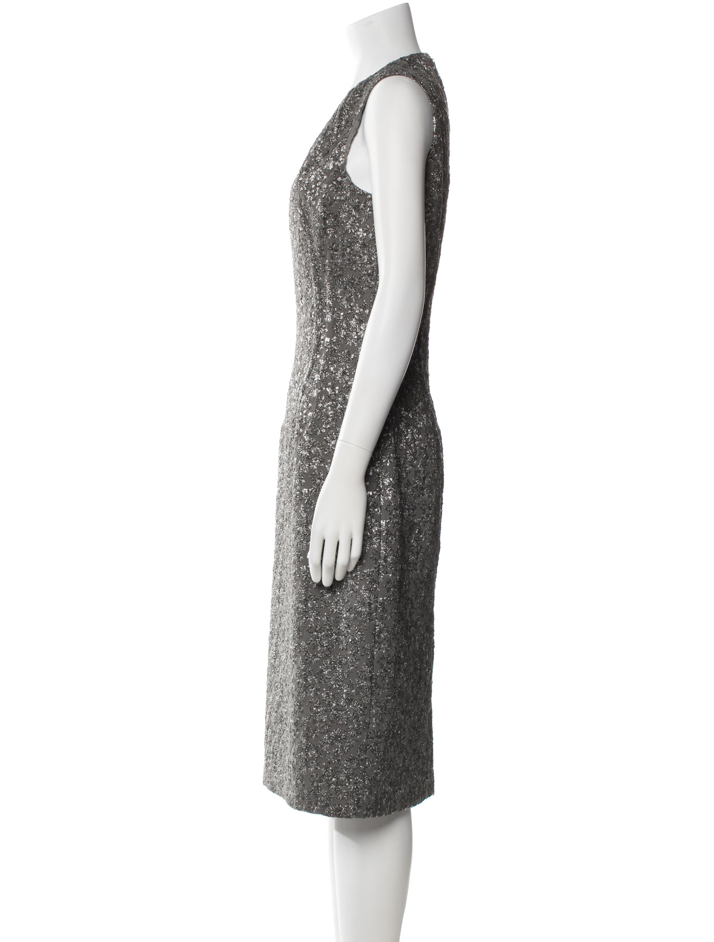 Michael Kors Collection Crew Neck Midi Length Dress