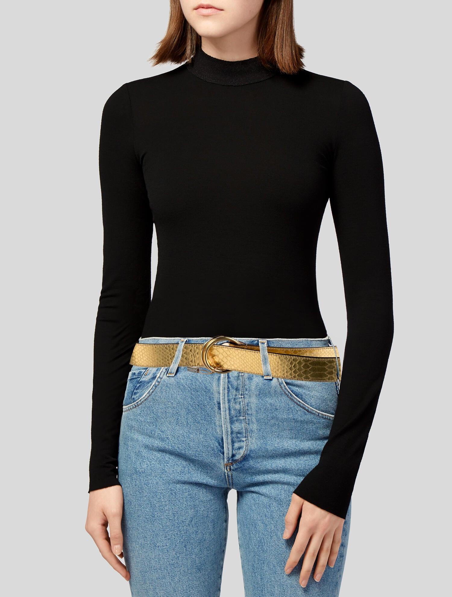 Michael Kors Collection Embossed Leather Belt