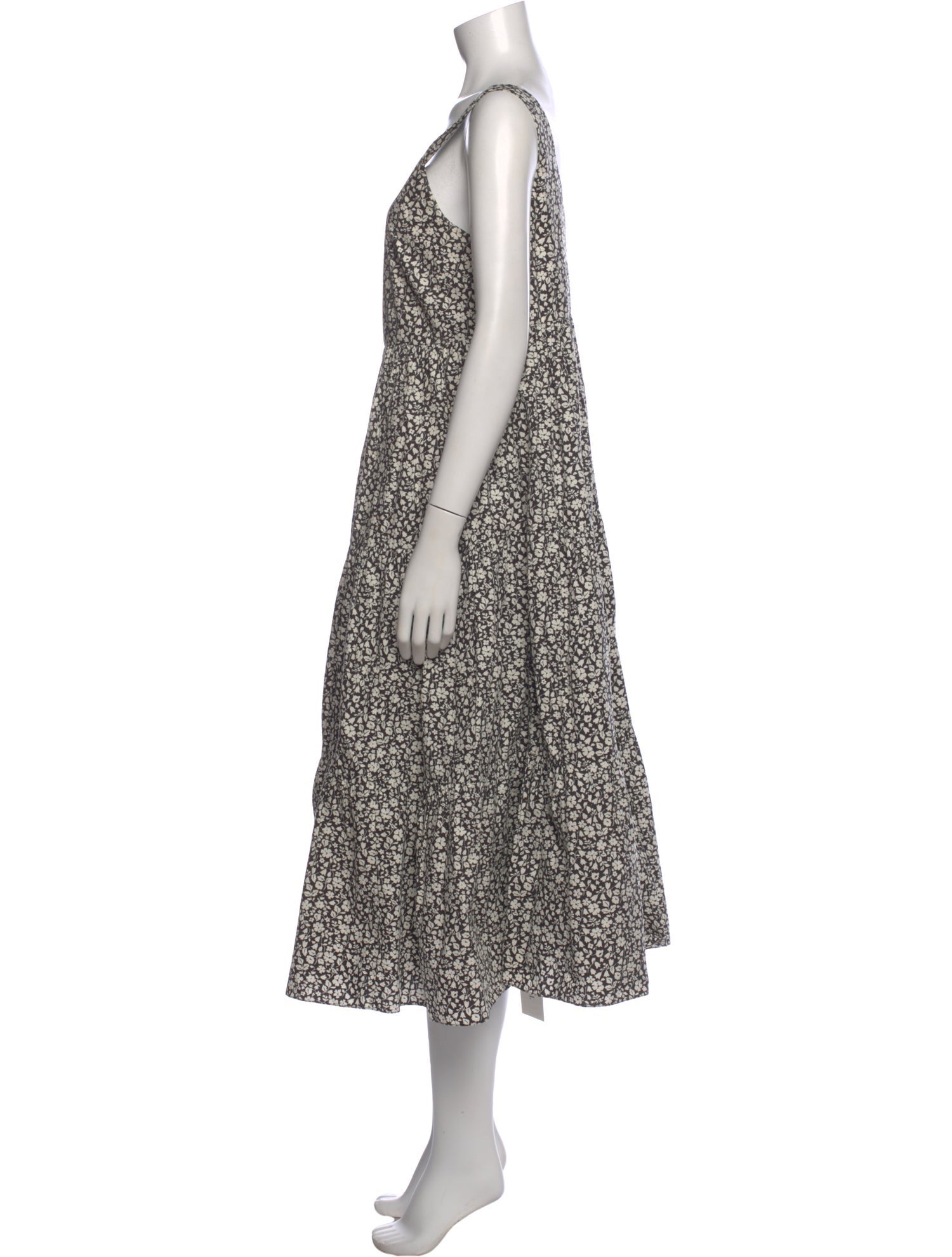 Michael Kors Collection Floral Print Midi Length Dress