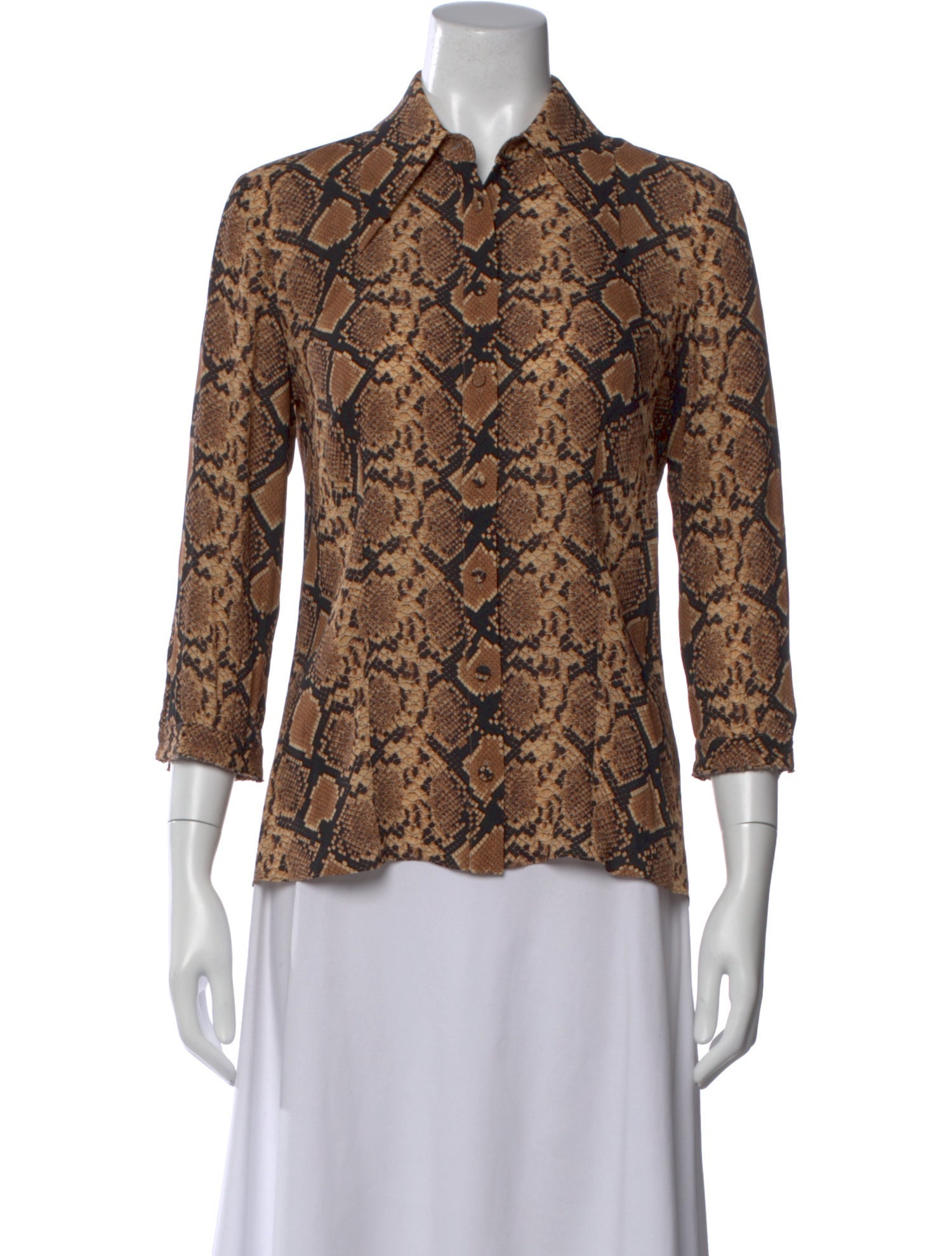 Michael Kors Collection Silk Animal Print Blouse