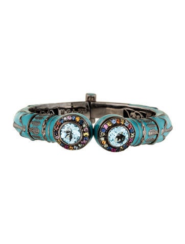 MCL by Matthew Campbell Laurenza Blue Topaz & Multicolor Sapphire Cuff