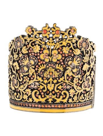 MCL by Matthew Campbell Laurenza Orange Sapphire & Enamel Cuff w/ Tags