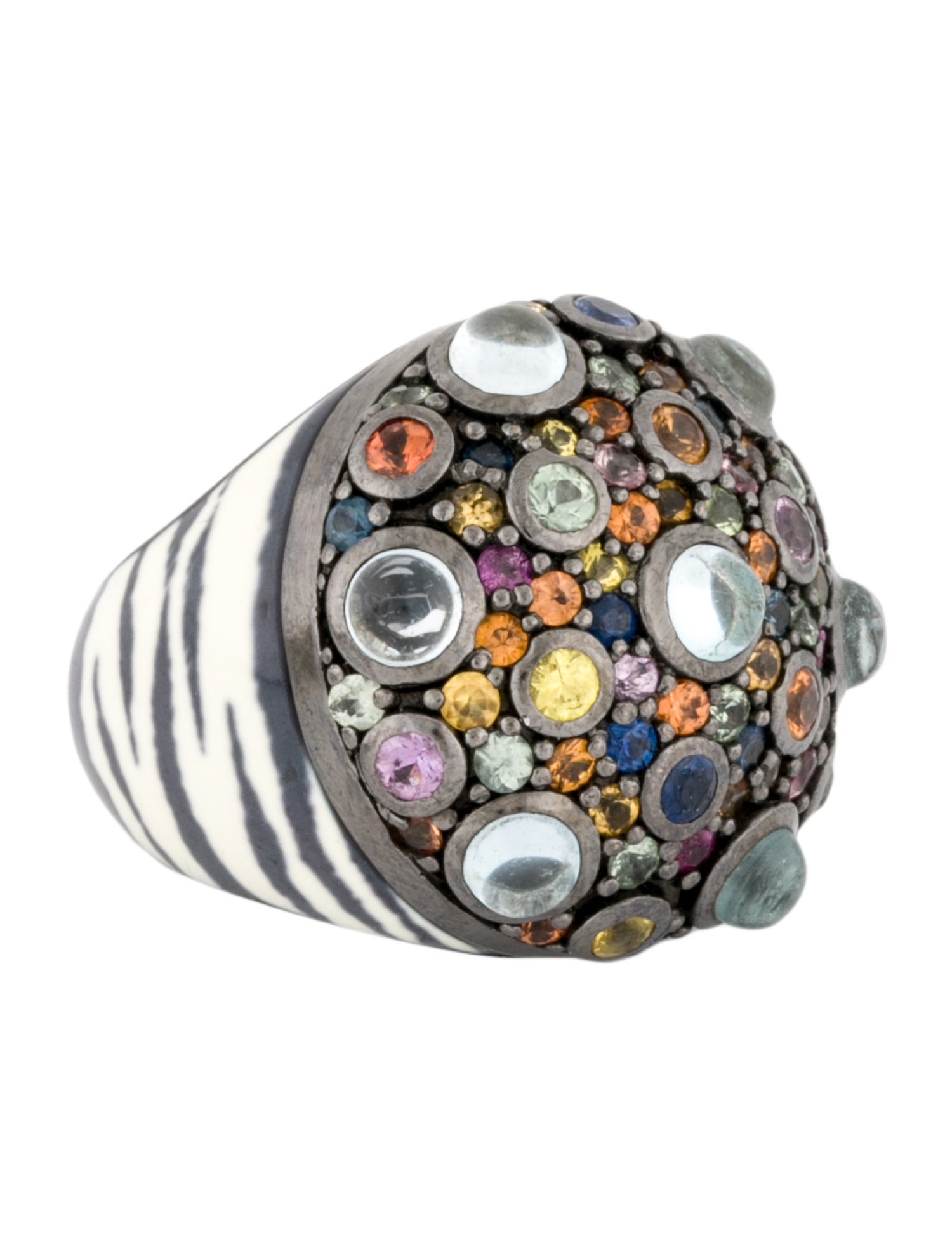 MCL by Matthew Campbell Laurenza Topaz, Mixed Sapphire & Ruby Cocktail Ring