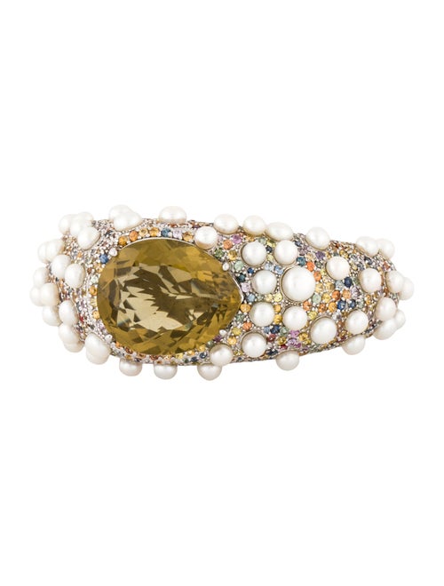 MCL by Matthew Campbell Laurenza Pearl & Multistone Enamel Cuff