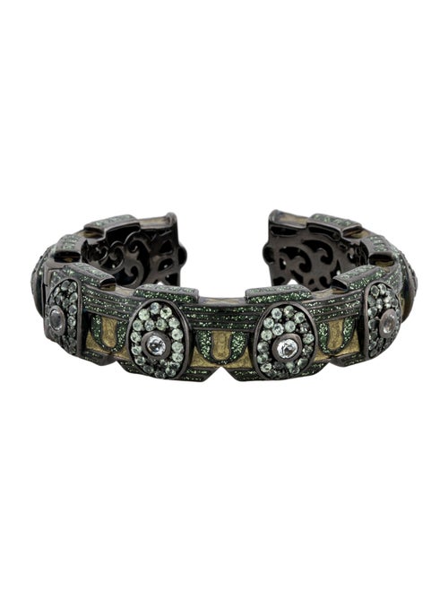 MCL by Matthew Campbell Laurenza Green Sapphire & Quartz Hinged Cuff