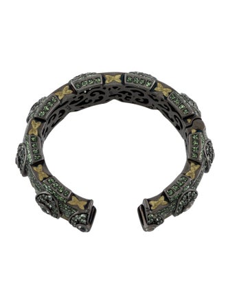 MCL by Matthew Campbell Laurenza Green Sapphire & Quartz Hinged Cuff