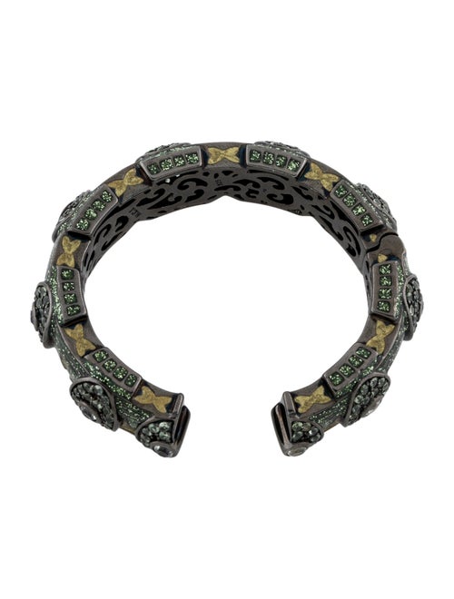 MCL by Matthew Campbell Laurenza Green Sapphire & Quartz Hinged Cuff