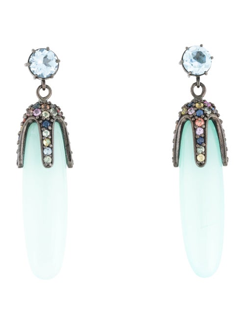 MCL by Matthew Campbell Laurenza Multi-Stone Large Statement Drop Earrings