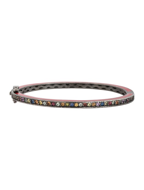 MCL by Matthew Campbell Laurenza Sapphire & Enamel Hinged Bangle