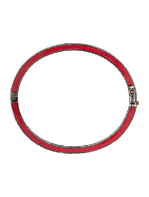 MCL by Matthew Campbell Laurenza Sapphire & Enamel Hinged Bangle