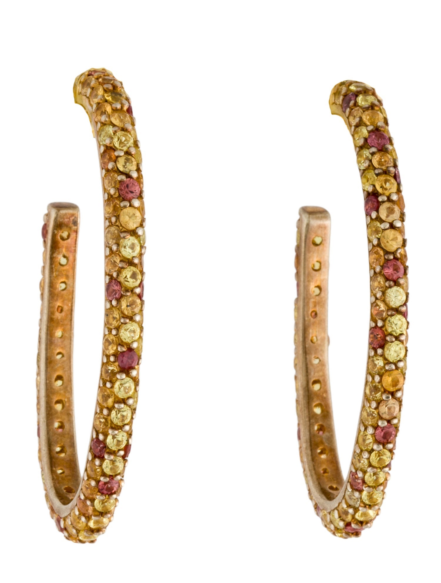 MCL by Matthew Campbell Laurenza Multicolor Sapphire Hoop Earrings