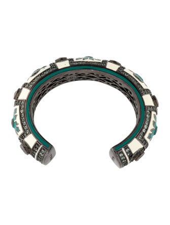MCL by Matthew Campbell Laurenza Multistone Enamel Cuff Bangle Bracelet
