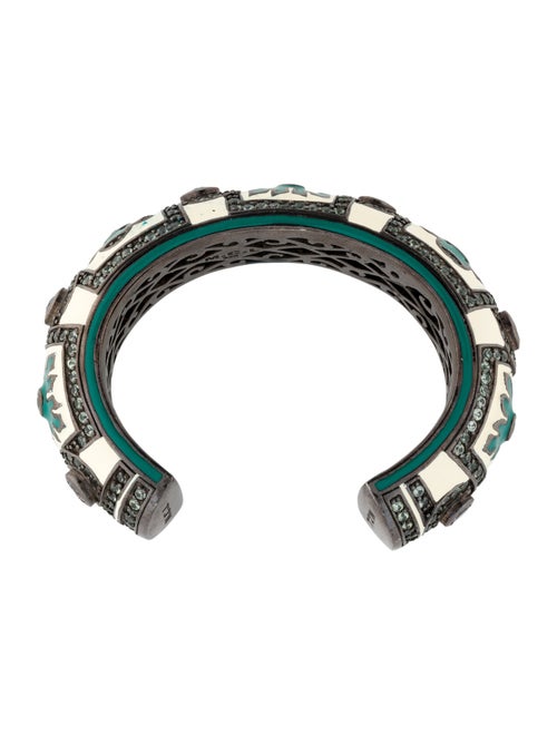 MCL by Matthew Campbell Laurenza Multistone Enamel Cuff Bangle Bracelet